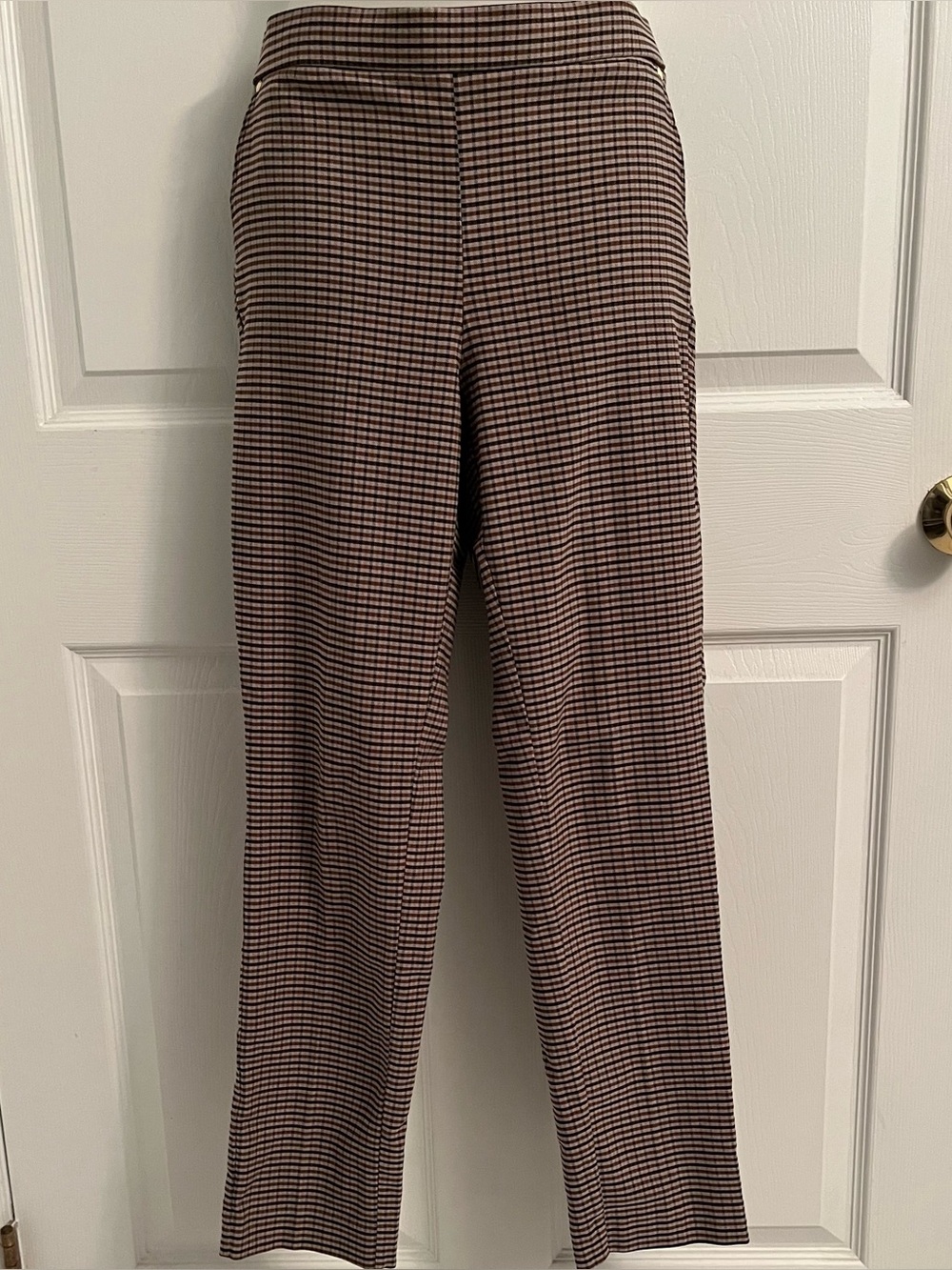 Anne Klein Houndstooth Plaid Dress Pants Trousers Size L 12